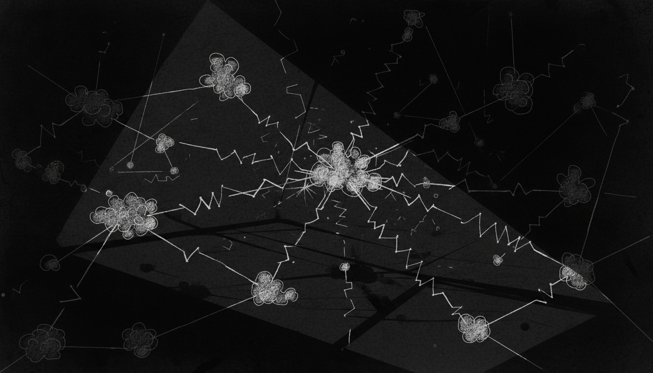 Black and white structure on a black background